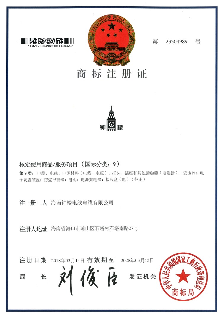 注冊(cè)商標(biāo)證